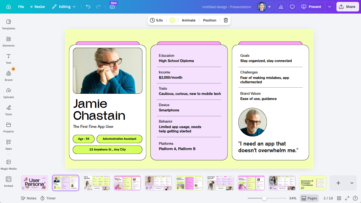 Canva AI presentation maker