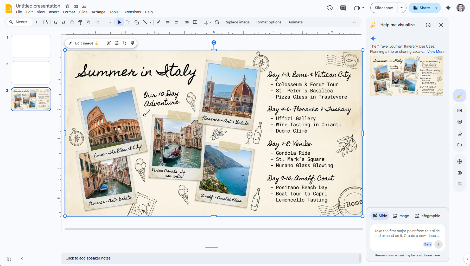 Gemini for Google Slides interface